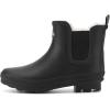 imageHISEA Womens Plush Rain Boots Waterproof Chelsea Rubber Booties Women Ladies Ankle Boots for Winter Spring Garden OutdoorBlack