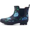 imageHISEA Womens Plush Rain Boots Waterproof Chelsea Rubber Booties Women Ladies Ankle Boots for Winter Spring Garden OutdoorBlue Flower
