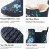 imageHISEA Womens Plush Rain Boots Waterproof Chelsea Rubber Booties Women Ladies Ankle Boots for Winter Spring Garden OutdoorBlue Flower