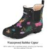 imageHISEA Womens Plush Rain Boots Waterproof Chelsea Rubber Booties Women Ladies Ankle Boots for Winter Spring Garden OutdoorColorful Flower
