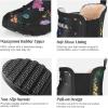 imageHISEA Womens Plush Rain Boots Waterproof Chelsea Rubber Booties Women Ladies Ankle Boots for Winter Spring Garden OutdoorColorful Flower