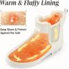 imageHISEA Womens Plush Rain Boots Waterproof Chelsea Rubber Booties Women Ladies Ankle Boots for Winter Spring Garden OutdoorWhite