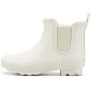 imageHISEA Womens Plush Rain Boots Waterproof Chelsea Rubber Booties Women Ladies Ankle Boots for Winter Spring Garden OutdoorWhite