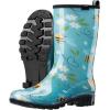 imageHISEA Womens Rain Boots Waterproof Mid Calf Garden Boots for WomenBlue Bee