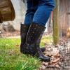 imageHISEA Womens Rain Boots Waterproof Mid Calf Garden Boots for WomenColorful Dot