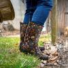 imageHISEA Womens Rain Boots Waterproof Mid Calf Garden Boots for WomenColorful Flower