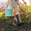 imageHISEA Womens Rain Boots Waterproof Mid Calf Garden Boots for WomenColorful Flower