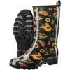 imageHISEA Womens Rain Boots Waterproof Mid Calf Garden Boots for WomenSunflower