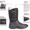 imageHISEA Womens Rubber Garden Boots Waterproof Insulated Yard Gardening Shoes Mid Height for Mud Working OutdoorBlack