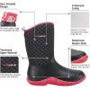 imageHISEA Womens Rubber Garden Boots Waterproof Insulated Yard Gardening Shoes Mid Height for Mud Working OutdoorBlack Dot