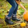 imageHISEA Womens Rubber Garden Boots Waterproof Insulated Yard Gardening Shoes Mid Height for Mud Working OutdoorBlack Dot