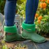 imageHISEA Womens Rubber Garden Boots Waterproof Insulated Yard Gardening Shoes Mid Height for Mud Working OutdoorGreen