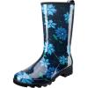 imageHISEA Womens Rain Boots Waterproof Mid Calf Garden Boots for WomenBlue Flower