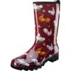 imageHISEA Womens Rain Boots Waterproof Mid Calf Garden Boots for WomenChickens Red