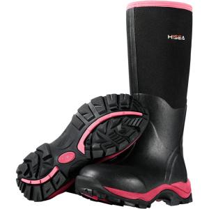 imageHISEA Womens Hunting Boots Insulated Rubber Boots Waterproof Outdoor