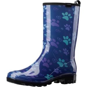 imageHISEA Womens Rain Boots Waterproof Mid Calf Garden Boots for WomenBlue Claw
