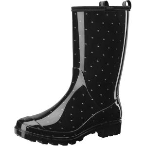 imageHISEA Womens Rain Boots Waterproof Mid Calf Garden Boots for WomenPolka Dot