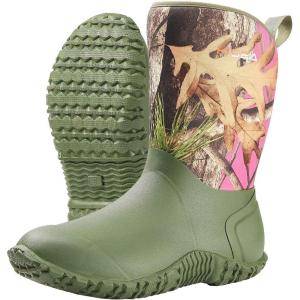 imageHISEA Womens Rubber Garden Boots Waterproof Insulated Yard Gardening Shoes Mid Height for Mud Working OutdoorGreen
