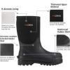 imageHISEA Mens Rain Boots Waterproof Work Boots Insulated Rubber Boot