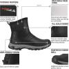 imageHISEA Excursion Pro Mens Rain Boots Ankle Height Rubber Neoprene Hunting Boots Waterproof Insulated Outdoor Mud Shoes for Hunting Gardening Farming Hiking Camping and Yard Working Size 11 Black