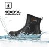 imageHISEA Excursion Pro Mens Rain Boots Ankle Height Rubber Neoprene Hunting Boots Waterproof Insulated Outdoor Mud Shoes for Hunting Gardening Farming Hiking Camping and Yard Working Size 11 Black