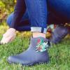 imageHISEA Womens Rain Shoes Ankle Height Rubber Garden Boots Insulated Waterproof for Mud Working Outdoor