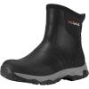 imageHISEA Excursion Pro Mens Rain Boots Ankle Height Rubber Neoprene Hunting Boots Waterproof Insulated Outdoor Mud Shoes for Hunting Gardening Farming Hiking Camping and Yard Working Size 11 Black