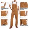 imageHISEA Mens Denim Bib Overalls Mens Overalls Workwear with Adjustable Straps and Convenient Tool PocketsWashed Brown Duck