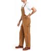 imageHISEA Mens Denim Bib Overalls Mens Overalls Workwear with Adjustable Straps and Convenient Tool PocketsWashed Brown Duck