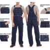 imageHISEA Mens Denim Bib Overalls Mens Overalls Workwear with Adjustable Straps and Convenient Tool PocketsWashed Dark Indigo