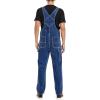 imageHISEA Mens Denim Bib Overalls Mens Overalls Workwear with Adjustable Straps and Convenient Tool PocketsWashed Indigo Blue