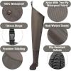 imageHip Waders Waterproof Hip Boots Cleated 2Ply NylonPVC Fishing Hip WaderBrown