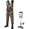 imageHISEA Hunting Waders Camo Neoprene Chest Waders for Men and Women with 1600G Insulated Rubber Boots Durable ampamp Warm