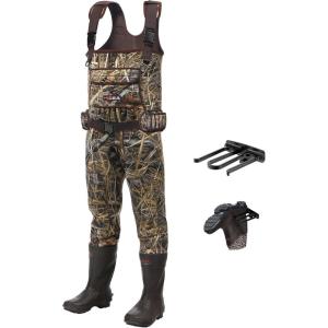 imageHISEA Chest Waders Neoprene Duck Hunting Waders for Men with 600G Insulated Boot Waterproof Camo Bootfoot Fishing WadersNext Camo Evos