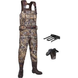 imageHISEA Hunting Waders Neoprene Chest Waders for Men with 800G Insulated Boots Waterproof Neoprene Bootfoot WadersNext Camo Evos