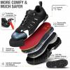imageHISEA Mens Composite Toe Work Shoes Comfortable Safety Hiking Shoes for Men Breathable and SlipResistant Outdoor Sneakers Black Size 10