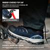 imageHISEA Mens Composite Toe Work Shoes Comfortable Safety Hiking ShoesBreathable and SlipResistant Outdoor Trekking and Trail Sneakers Navy Blue Size 95