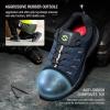 imageHISEA Mens Composite Toe Work Shoes Comfortable Safety Hiking ShoesBreathable and SlipResistant Outdoor Trekking and Trail Sneakers Navy Blue Size 95