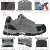 imageHISEA Mens Composite Toe Work ShoesComfortable Safety Hiking Shoes for Men Breathable and SlipResistant Outdoor Sneakers Gray Size 10