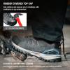 imageHISEA Mens Composite Toe Work ShoesComfortable Safety Hiking Shoes for Men Breathable and SlipResistant Outdoor Sneakers Gray Size 10