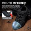 imageHISEA Steel Toe Shoes for Men Breathable and Comfortable Safety Work ShoesSlip Resistant Industrial ampamp Construction Work Sneakers Black Size 10