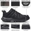 imageHISEA Steel Toe Shoes for Men Breathable and Comfortable Safety Work ShoesSlip Resistant Industrial ampamp Construction Work Sneakers Black Size 10