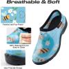 imageHISEA Waterproof Garden Shoe for Women Outdoor SlipOn Rain Footwear Rubber Rain Shoes Short Ankle Booties Garden Clogs with Comfort InsoleBee Print Light Blue