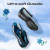 imageHISEA Waterproof Garden Shoe for Women Outdoor SlipOn Rain Footwear Rubber Rain Shoes Short Ankle Booties Garden Clogs with Comfort InsoleBlue Flower