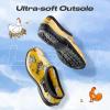 imageHISEA Waterproof Garden Shoe for Women Outdoor SlipOn Rain Footwear Rubber Rain Shoes Short Ankle Booties Garden Clogs with Comfort InsoleChicken Print Yellow