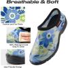 imageHISEA Waterproof Garden Shoe for Women Outdoor SlipOn Rain Footwear Rubber Rain Shoes Short Ankle Booties Garden Clogs with Comfort InsoleFlower Print Green