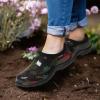 imageHISEA Waterproof Garden Shoe for Women Outdoor SlipOn Rain Footwear Rubber Rain Shoes Short Ankle Booties Garden Clogs with Comfort InsoleMidsummer Black
