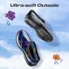 imageHISEA Waterproof Garden Shoe for Women Outdoor SlipOn Rain Footwear Rubber Rain Shoes Short Ankle Booties Garden Clogs with Comfort InsolePurple Floral
