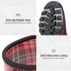 imageHISEA Womens Rain Boots Waterproof Garden Shoes Colorful Printed Knee High Rubber Boots AntiSlipping Rainboots for Ladies with Comfort Insole Tall Wellington Rain ShoesRed Plaid