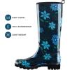 imageHISEA Womens Rain Boots Waterproof Garden Shoes Colorful Printed Knee High Rubber Boots AntiSlipping Rainboots for Ladies with Comfort Insole Tall Wellington Rain ShoesBlue Flower